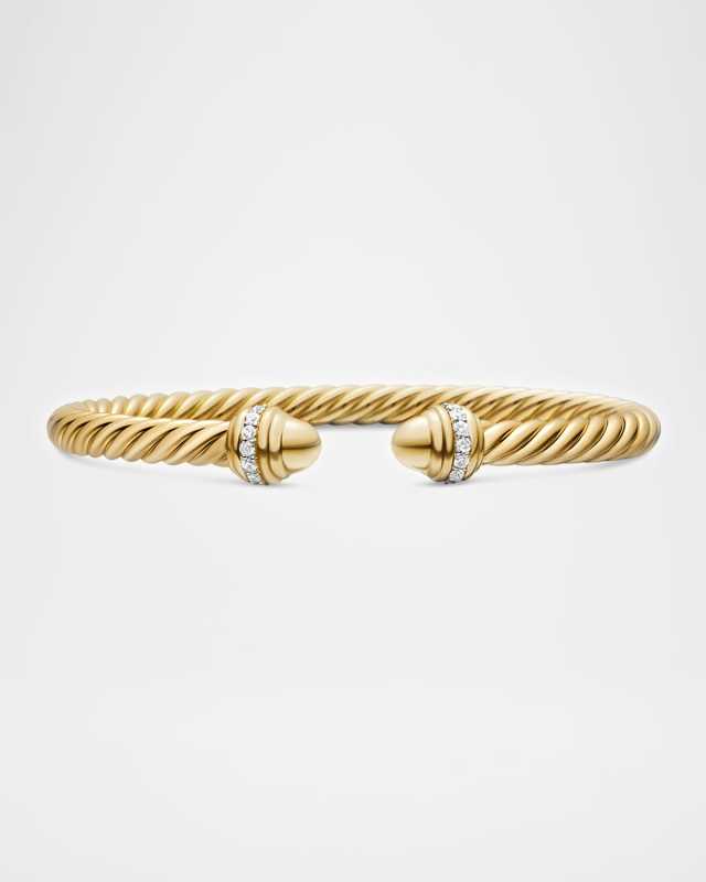 18k Gold Cable Bracelet w/ Diamonds